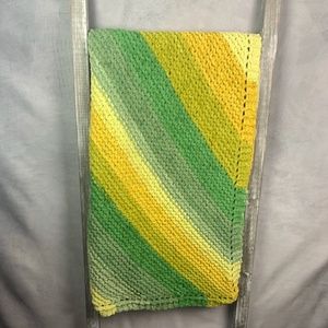 Handmade Lime Variegated Chenille Throw Blanket